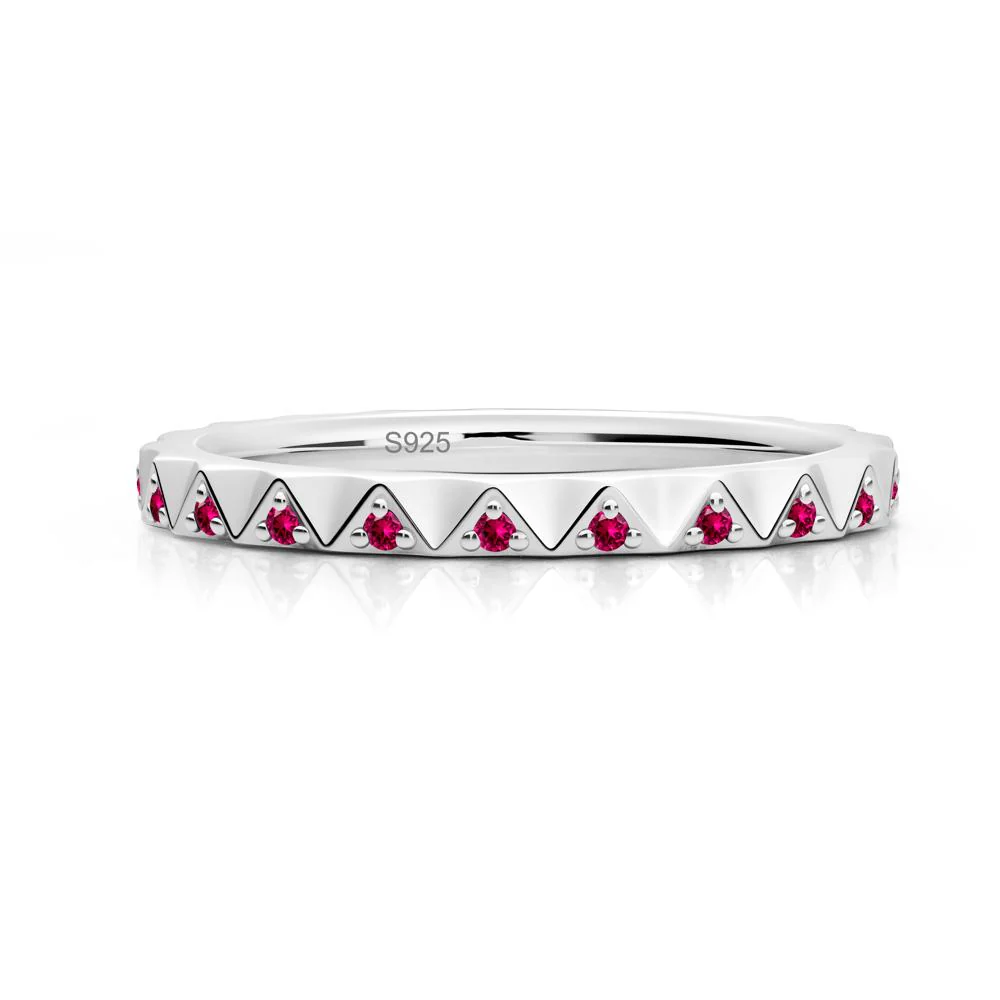 Ruby Triangle Eternity Band Ring - Image 2
