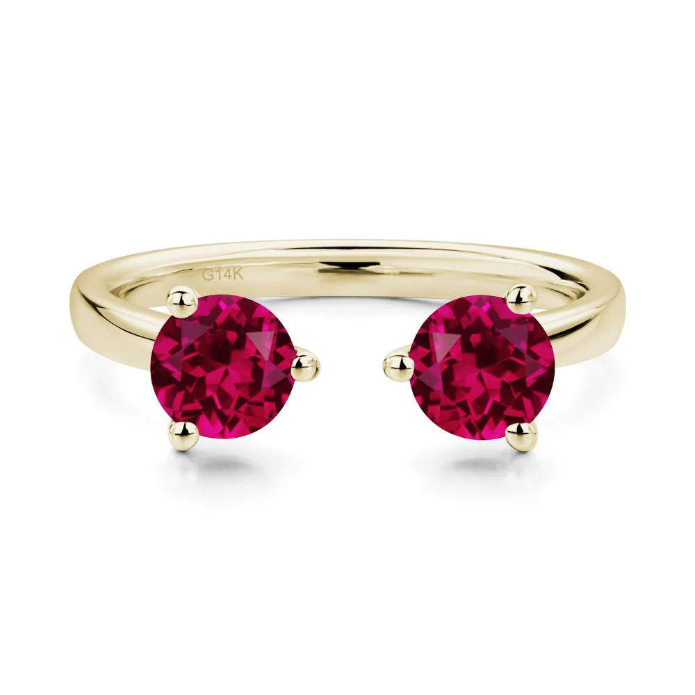 Ruby Two Stone Open Ring
