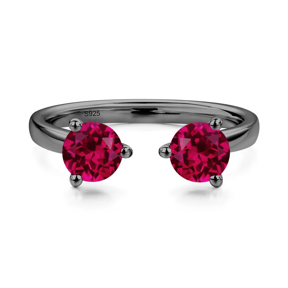 Ruby Two Stone Open Ring - Image 7