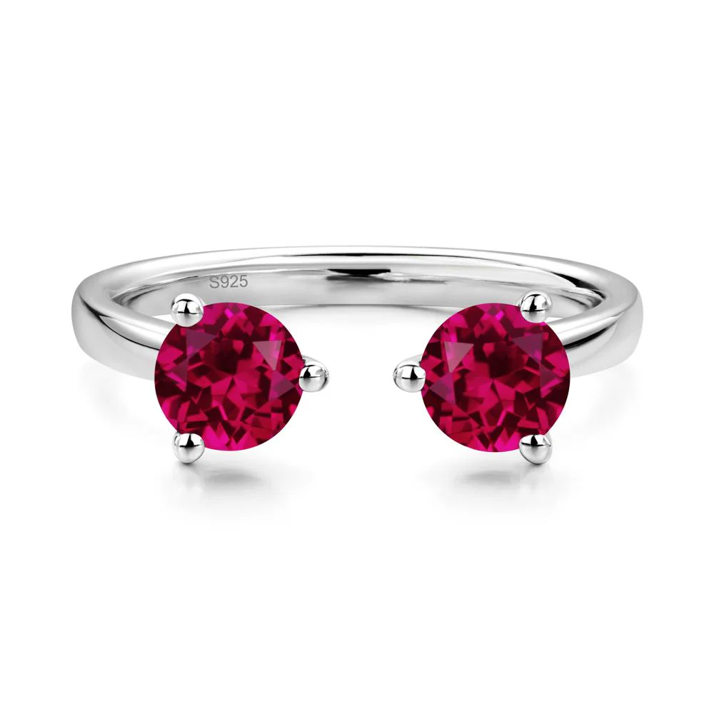 Ruby Two Stone Open Ring - Image 9