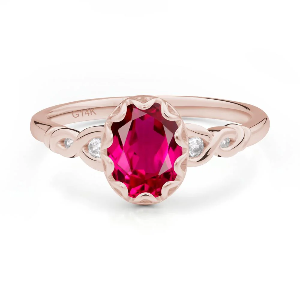 Ruby Vintage Oval Engagement Ring - Image 2