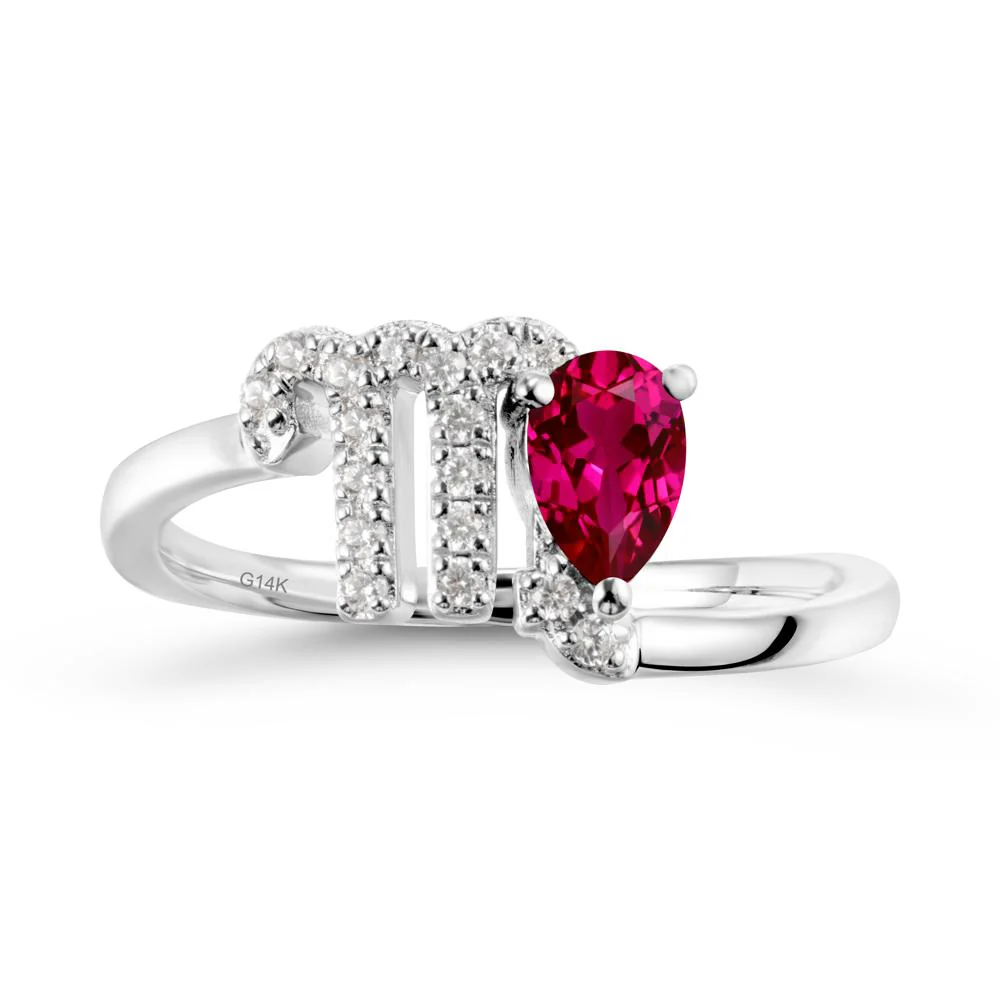 Ruby Virgo Zodiac Wraparound Ring - Image 3