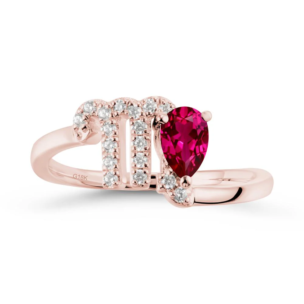 Ruby Virgo Zodiac Wraparound Ring - Image 5