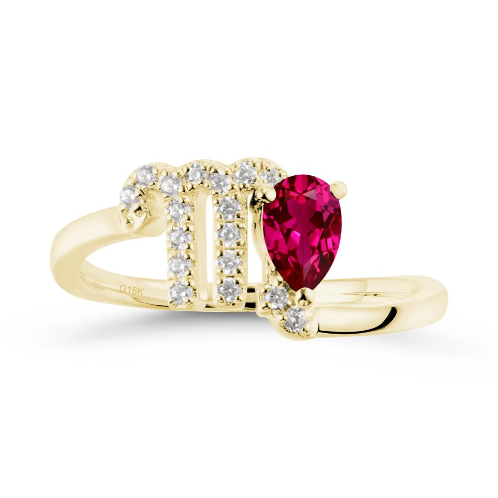 Ruby Virgo Zodiac Wraparound Ring - Image 7