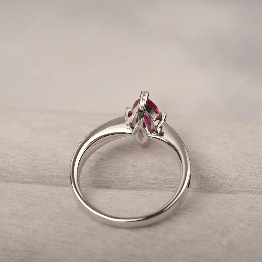 Marquise Ruby Concave Ring - Image 3