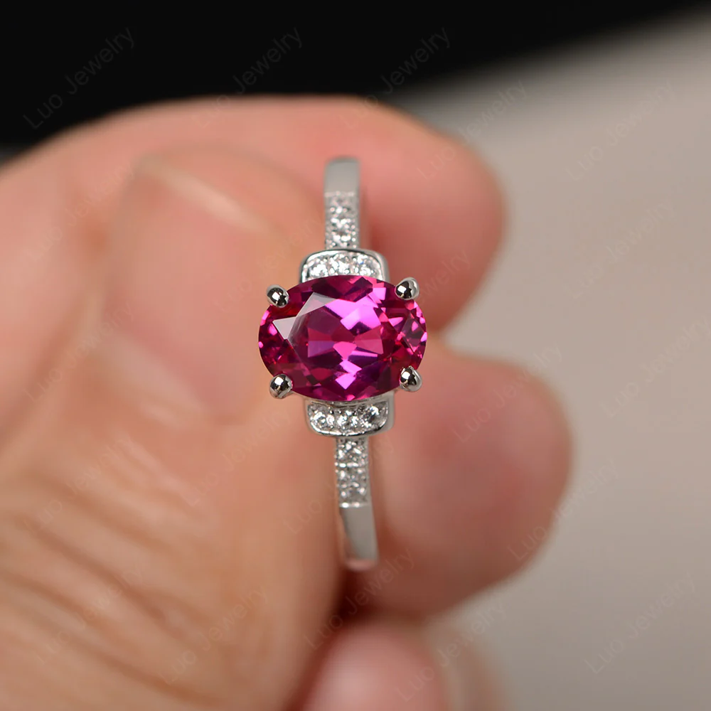 Petite Oval Ruby Ring - Image 2