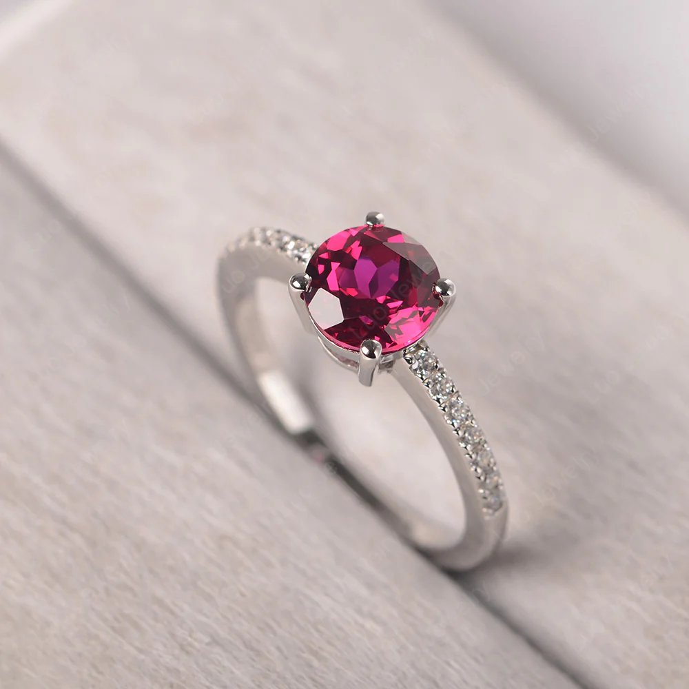 Simple Round Ruby Ring - Image 2