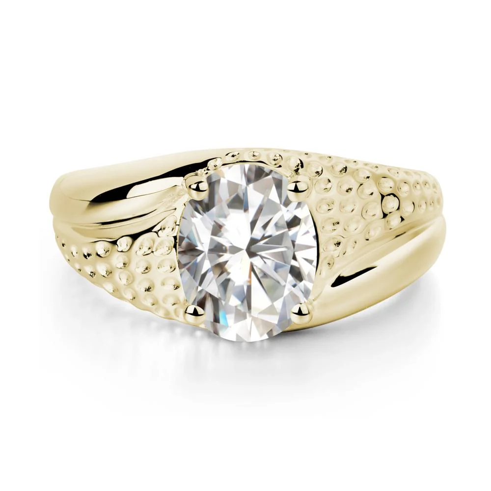 Rugged Oval Moissanite Ring for Men - Image 3