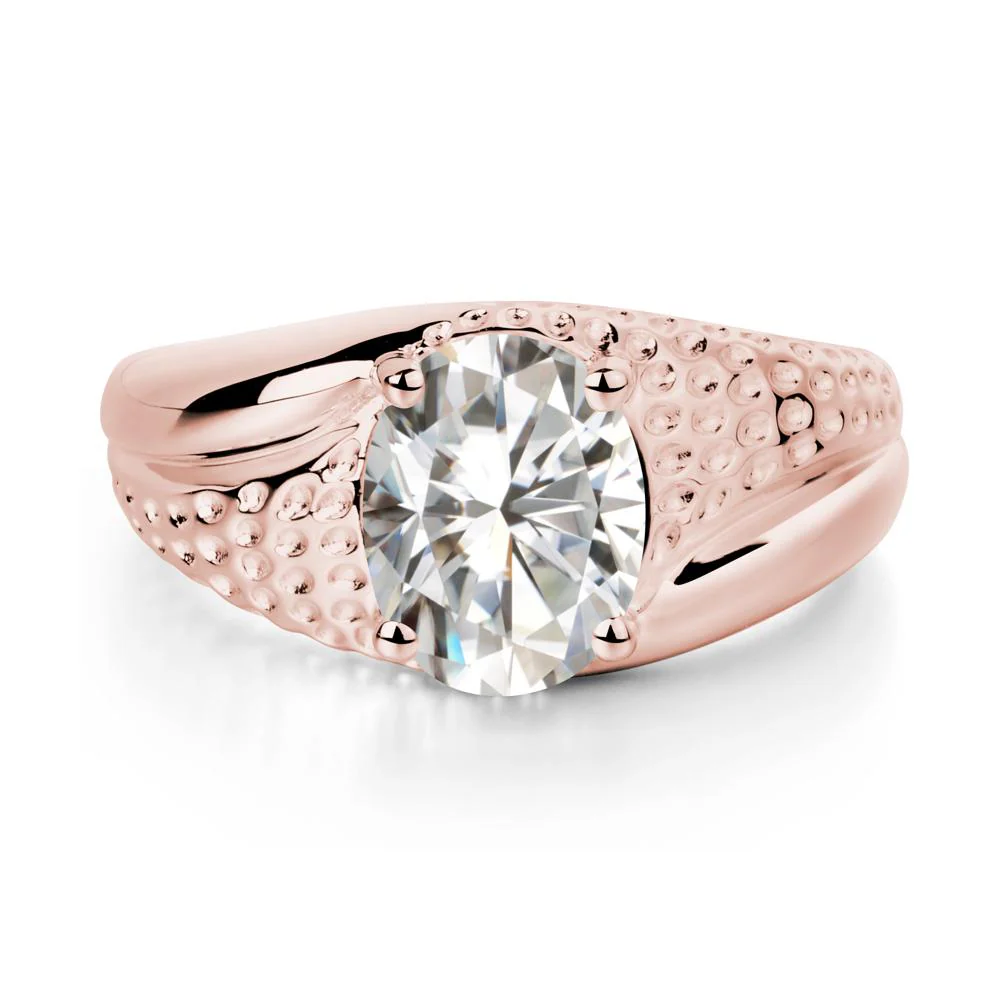 Rugged Oval Moissanite Ring for Men - Image 4