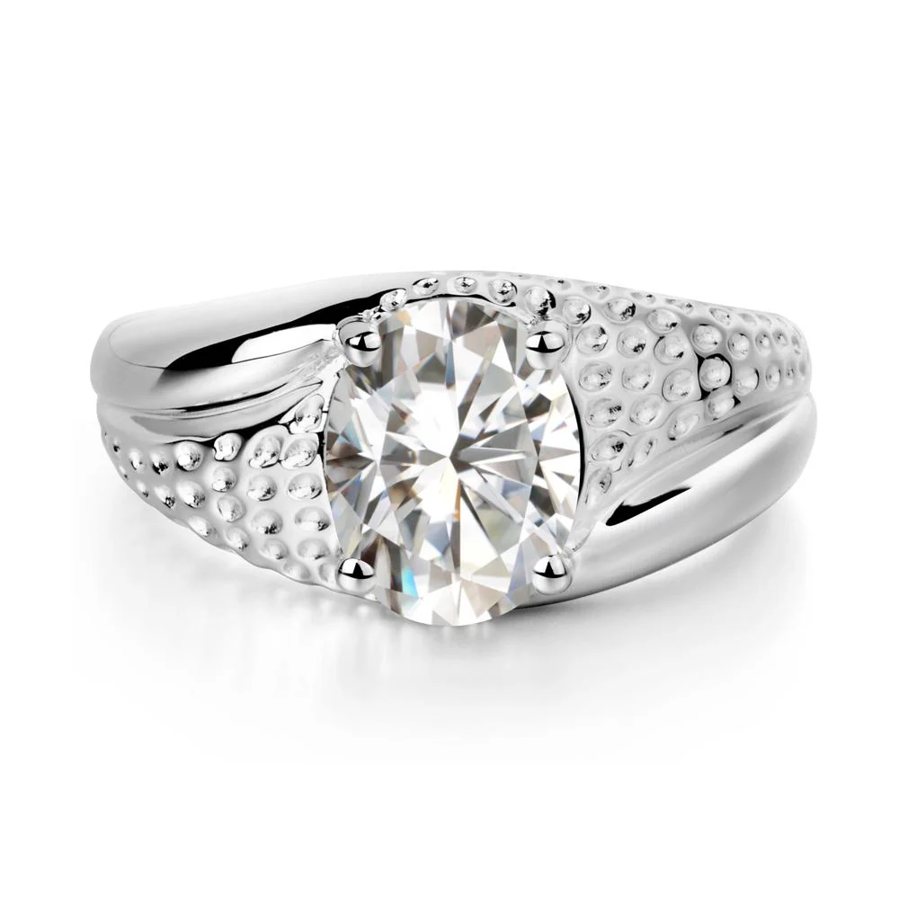 Rugged Oval Moissanite Ring for Men - Image 5