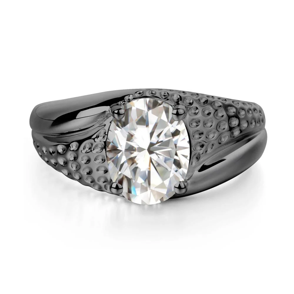 Rugged Oval Moissanite Ring for Men - Image 7