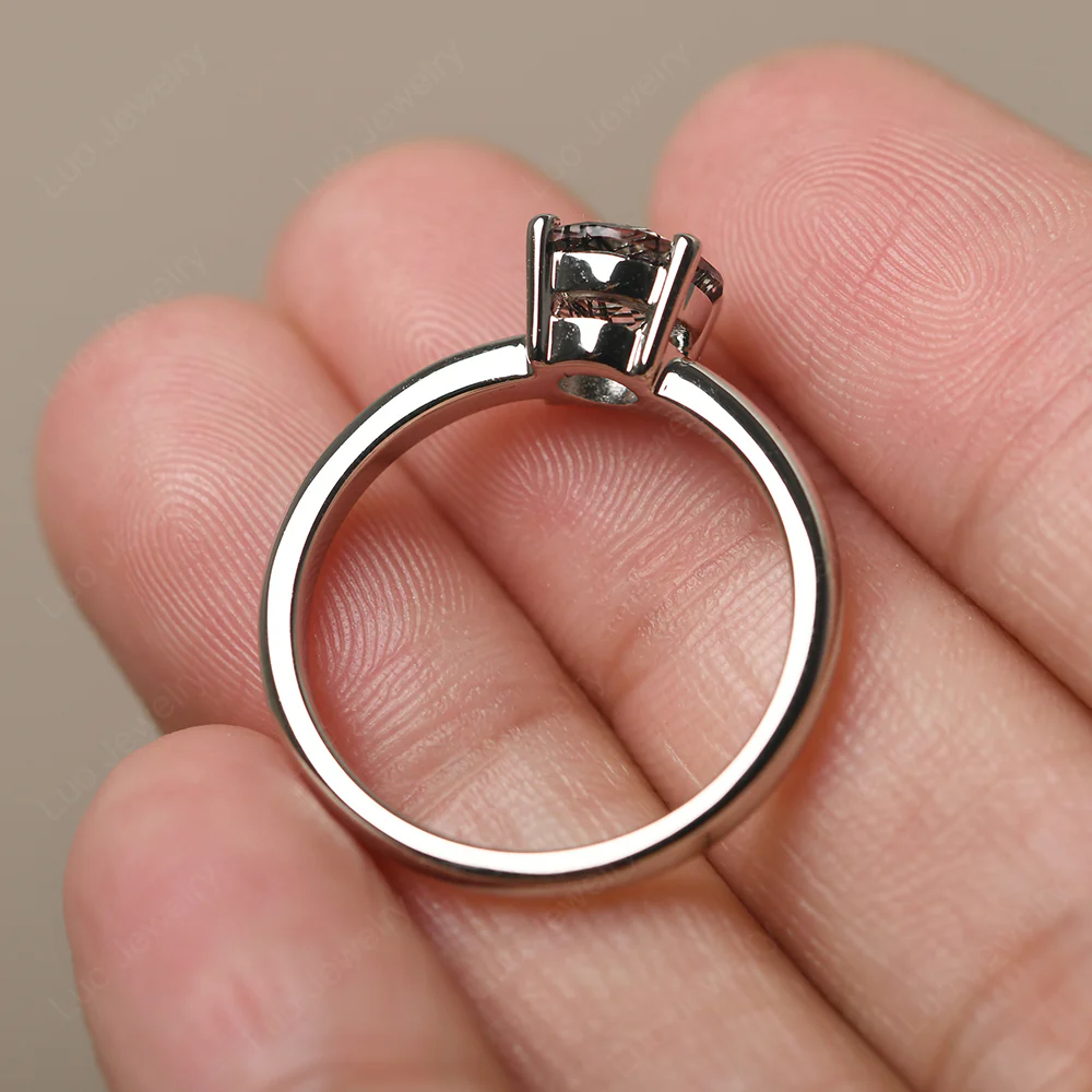 Black Rutilated Quartz Solitaire Ring - Image 4