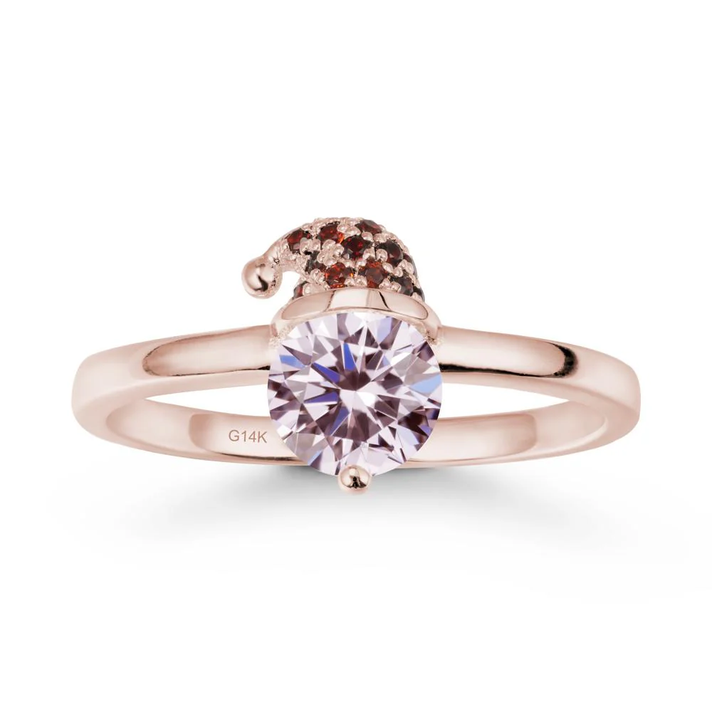 Santa Hat Pink Cubic Zirconia Ring - Image 2