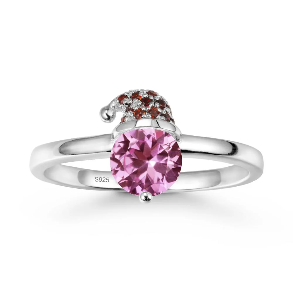 Santa Hat Pink Sapphire Ring - Image 9