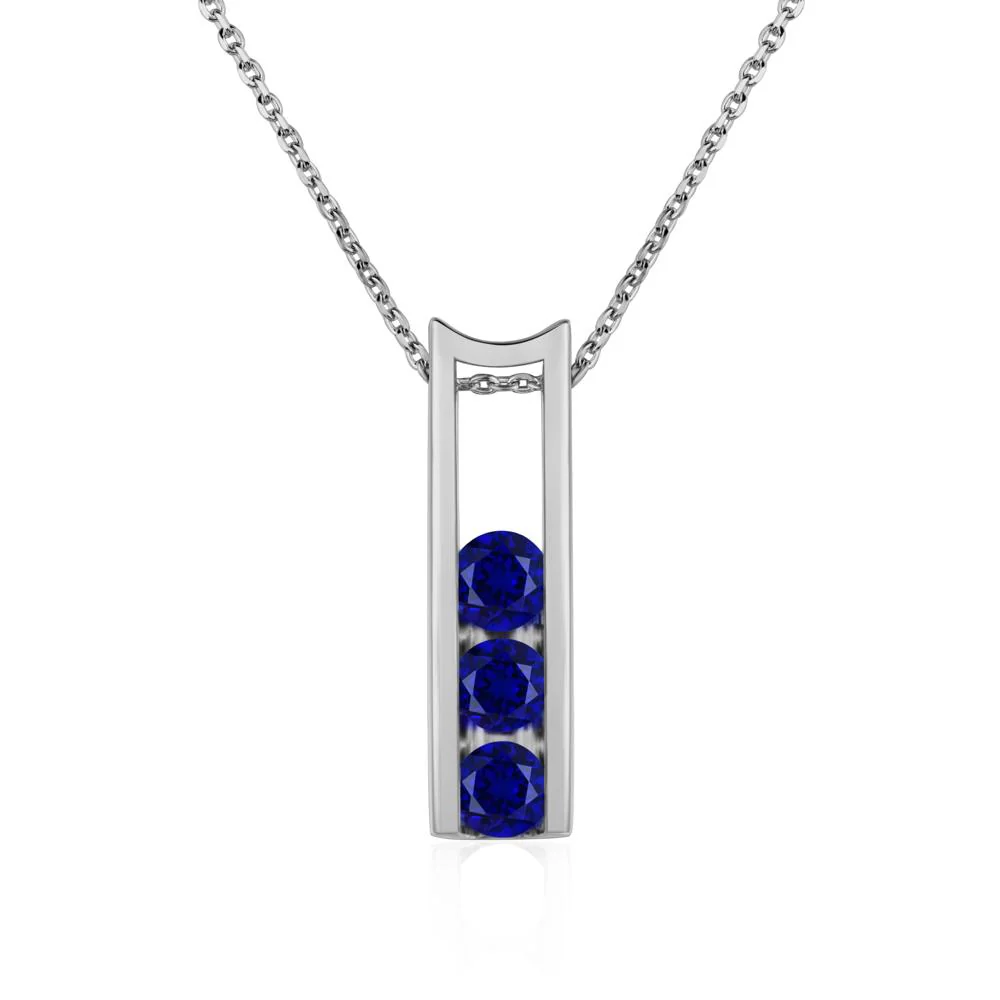 Sapphire 3 Stones Mothers Necklace - Image 6