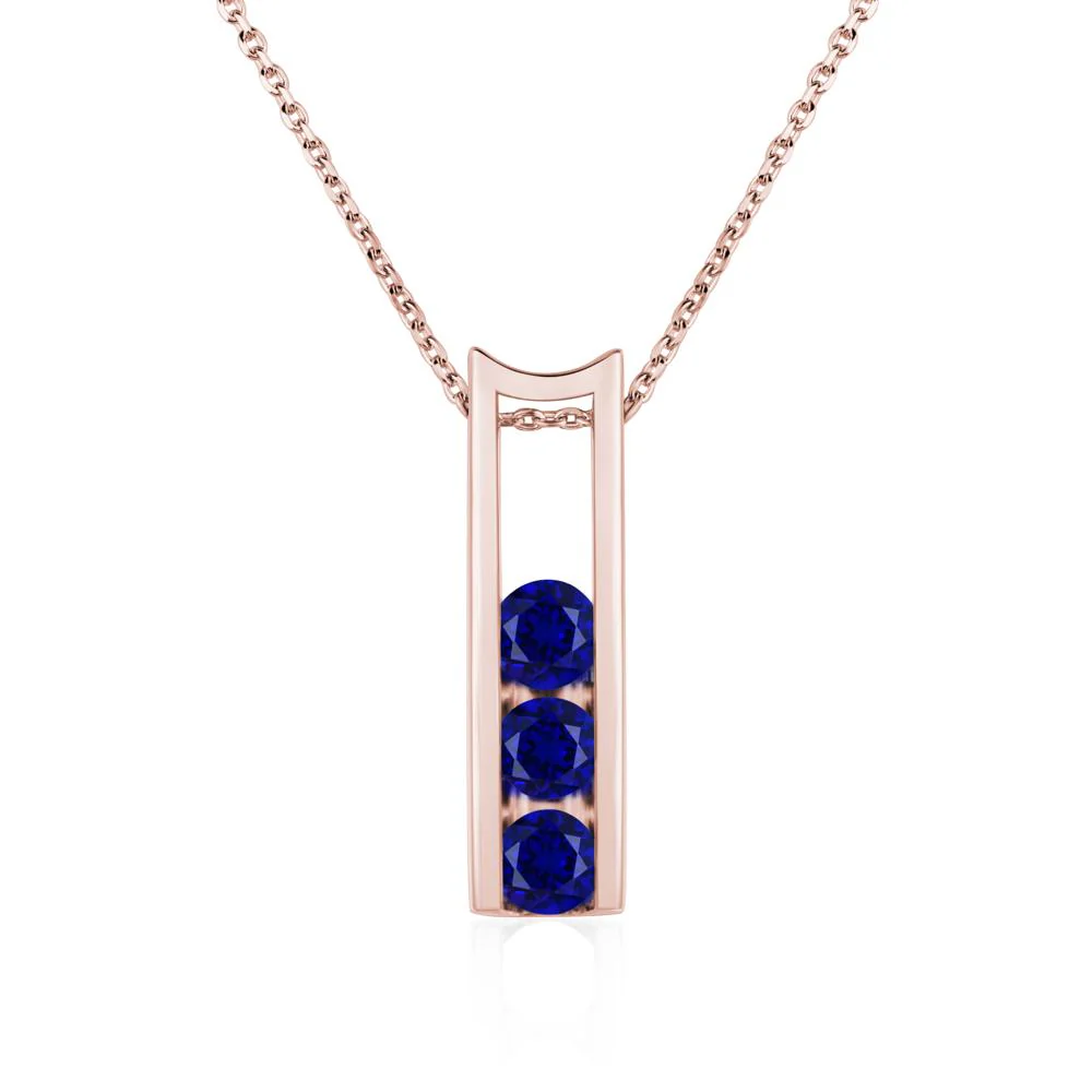 Sapphire 3 Stones Mothers Necklace - Image 9