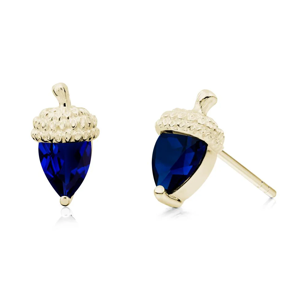 Sapphire Acorn Earrings - Image 4