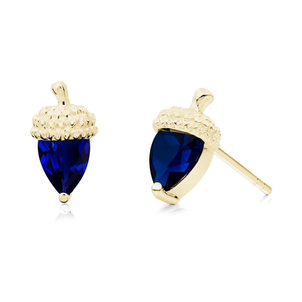Sapphire Acorn Earrings - Image 9