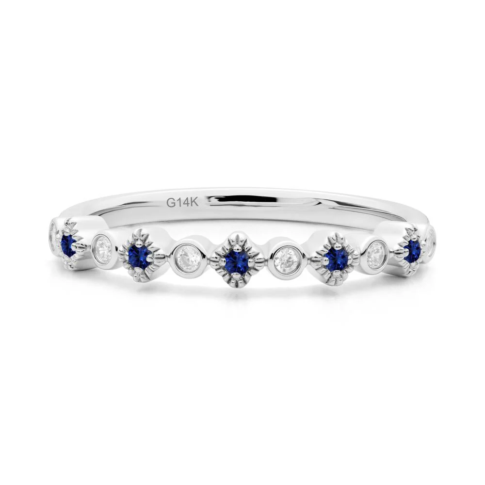 Sapphire and Cubic Zirconia  Alternating Eternity Ring