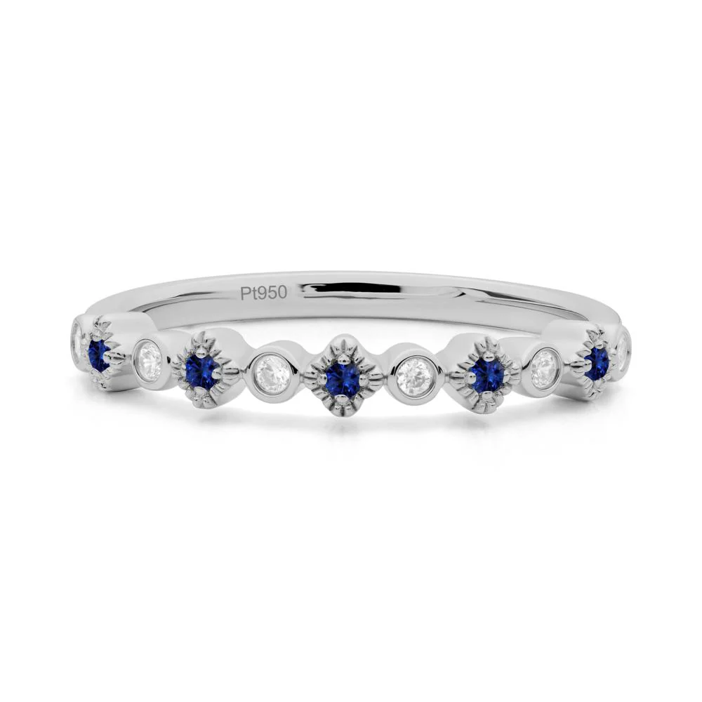 Sapphire and Cubic Zirconia  Alternating Eternity Ring - Image 3