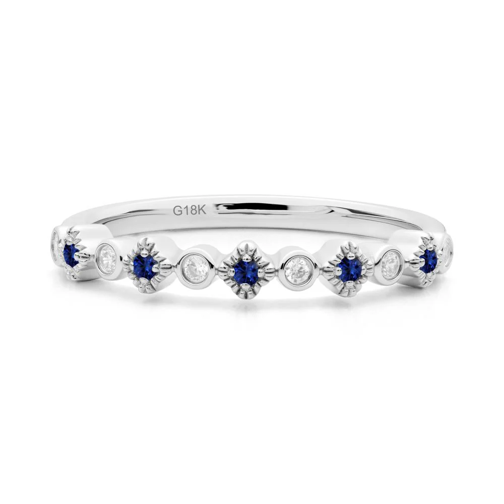 Sapphire and Cubic Zirconia  Alternating Eternity Ring - Image 4