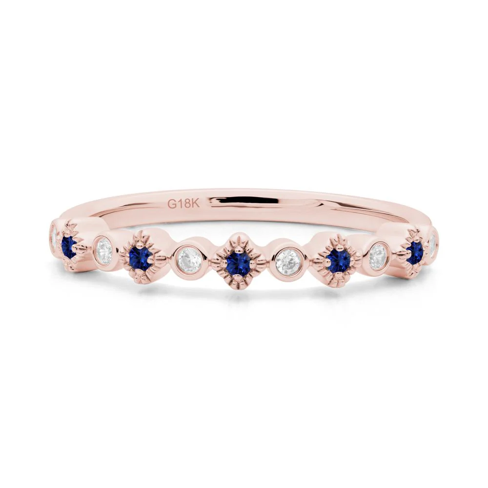 Sapphire and Cubic Zirconia  Alternating Eternity Ring - Image 5