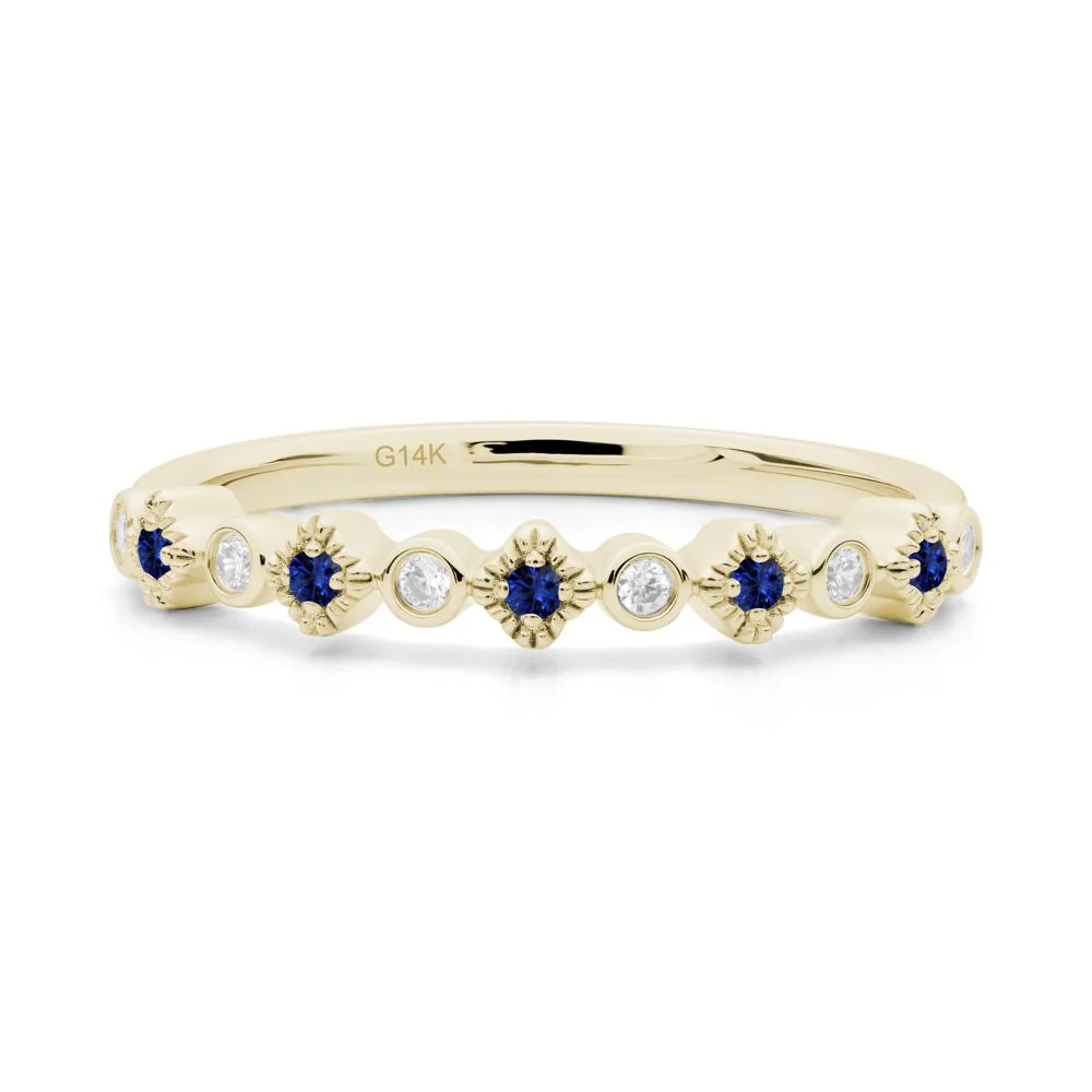 Sapphire and Cubic Zirconia  Alternating Eternity Ring - Image 8
