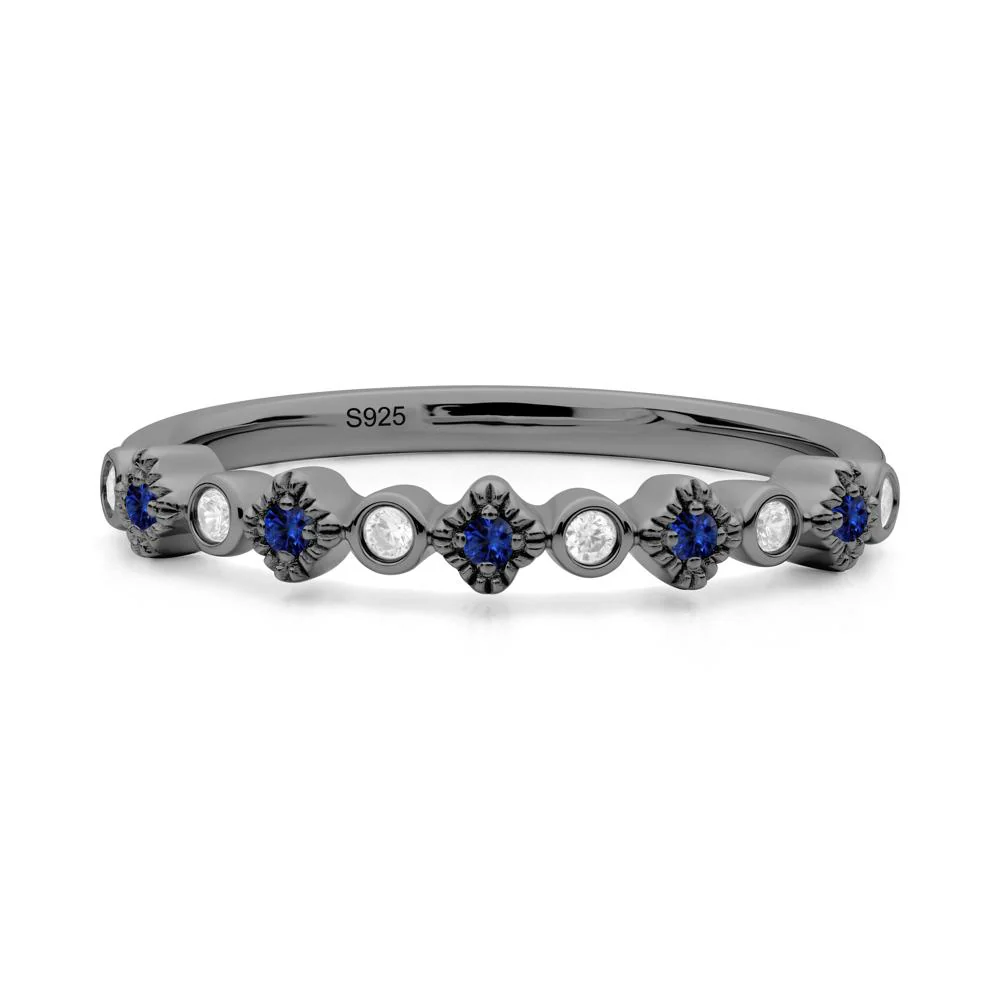 Sapphire and Cubic Zirconia  Alternating Eternity Ring - Image 9