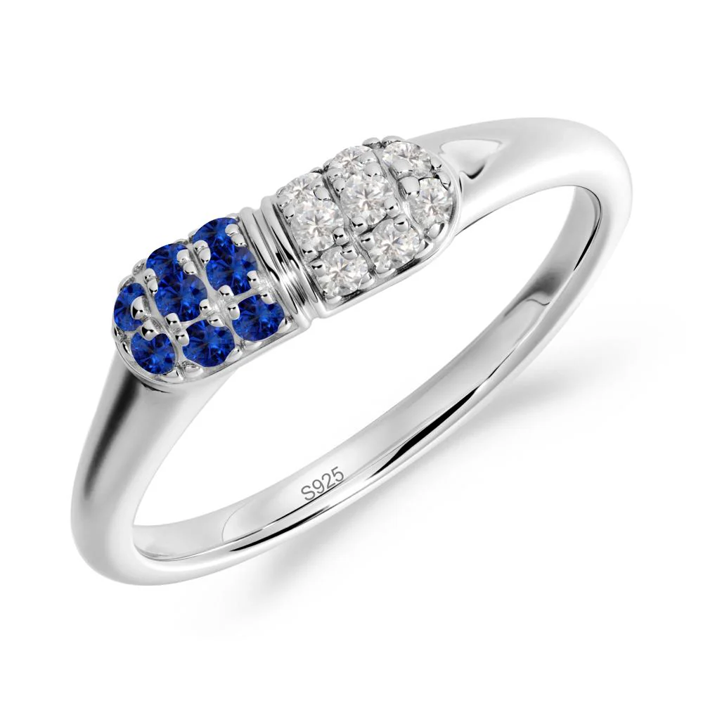 Sapphire and Cubic Zirconia Cluster Ring for Nurses Day - Image 3