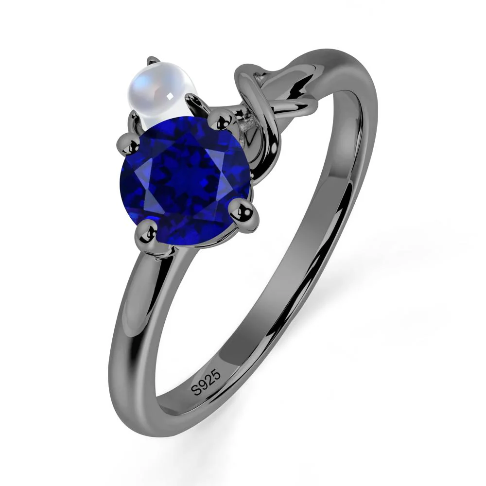 Sapphire and Moonstone Infinity Knot Ring - Image 5