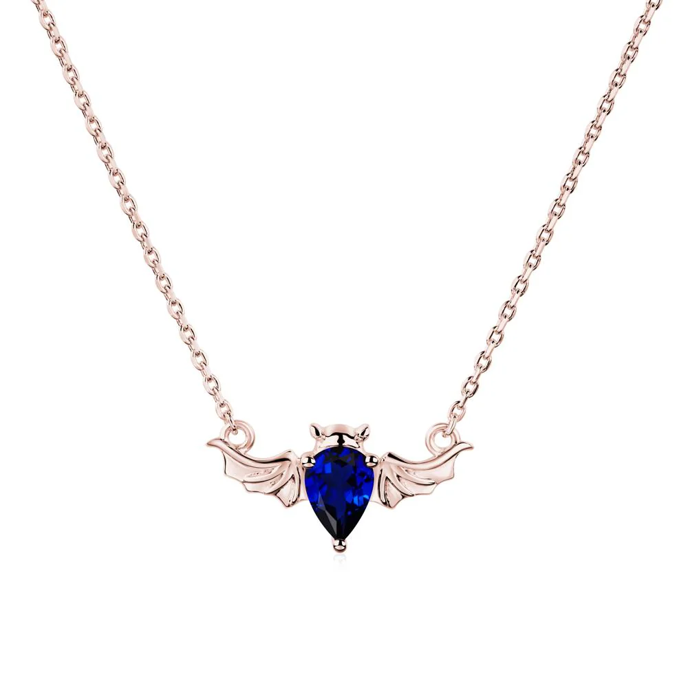 Sapphire Bat Necklace Pendant - Image 4