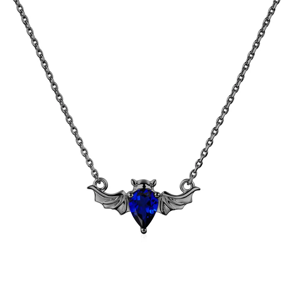Sapphire Bat Necklace Pendant - Image 7
