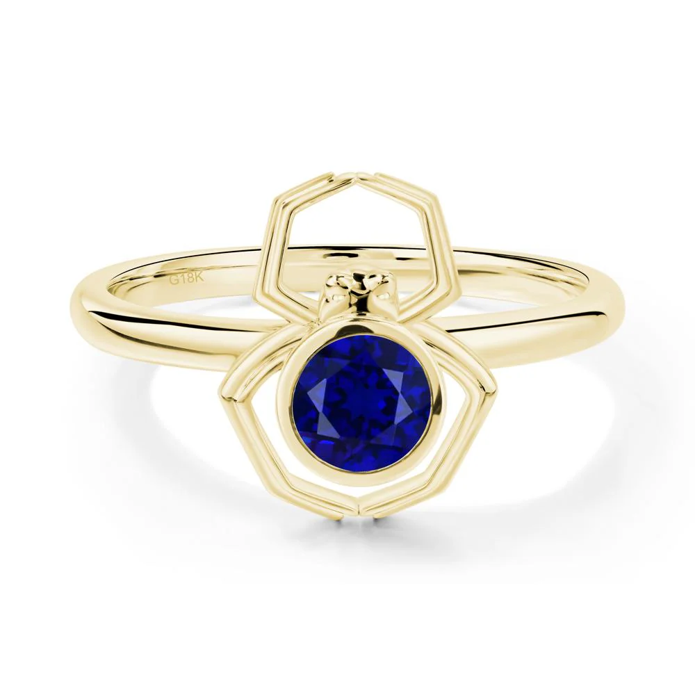 Sapphire Bezel Set Spider Ring