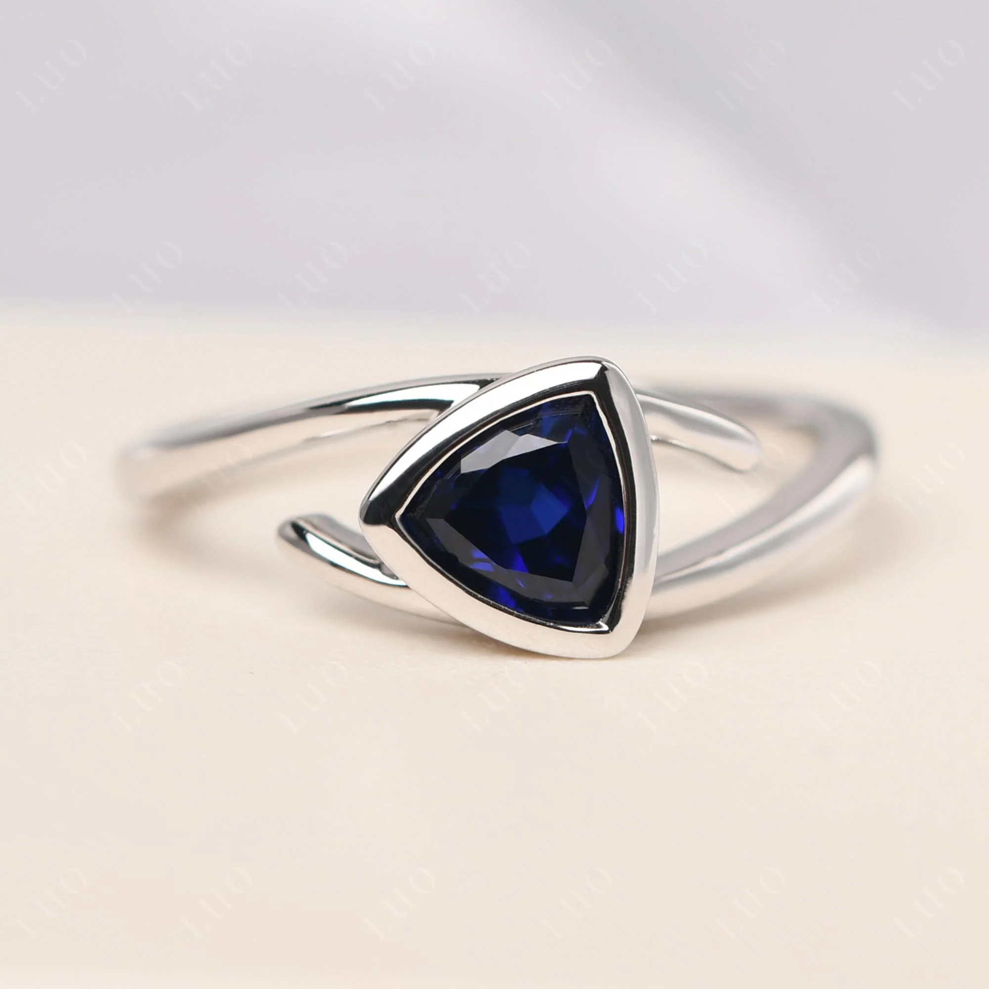 Bezel Set Sapphire Ring - Image 10