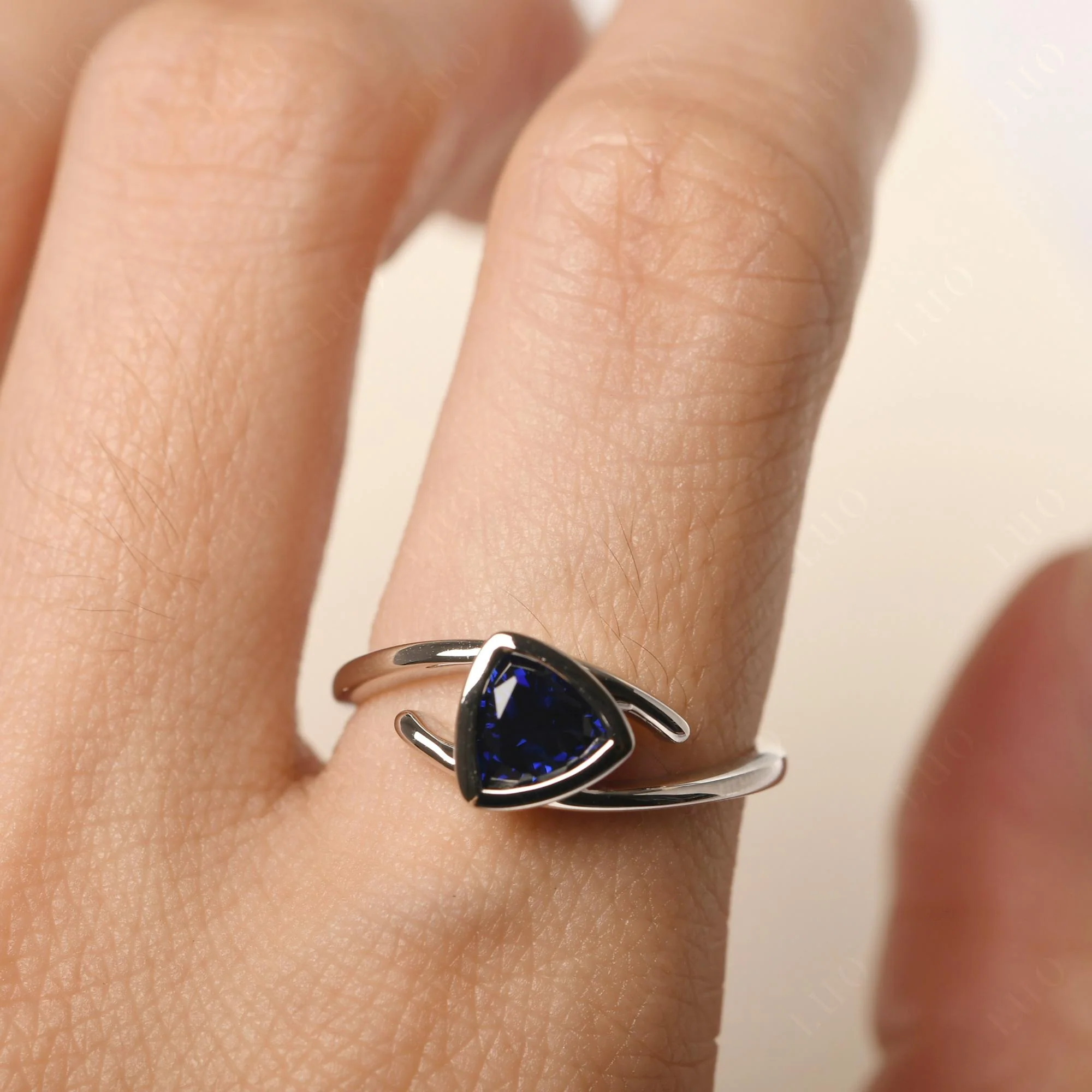 Bezel Set Sapphire Ring - Image 14