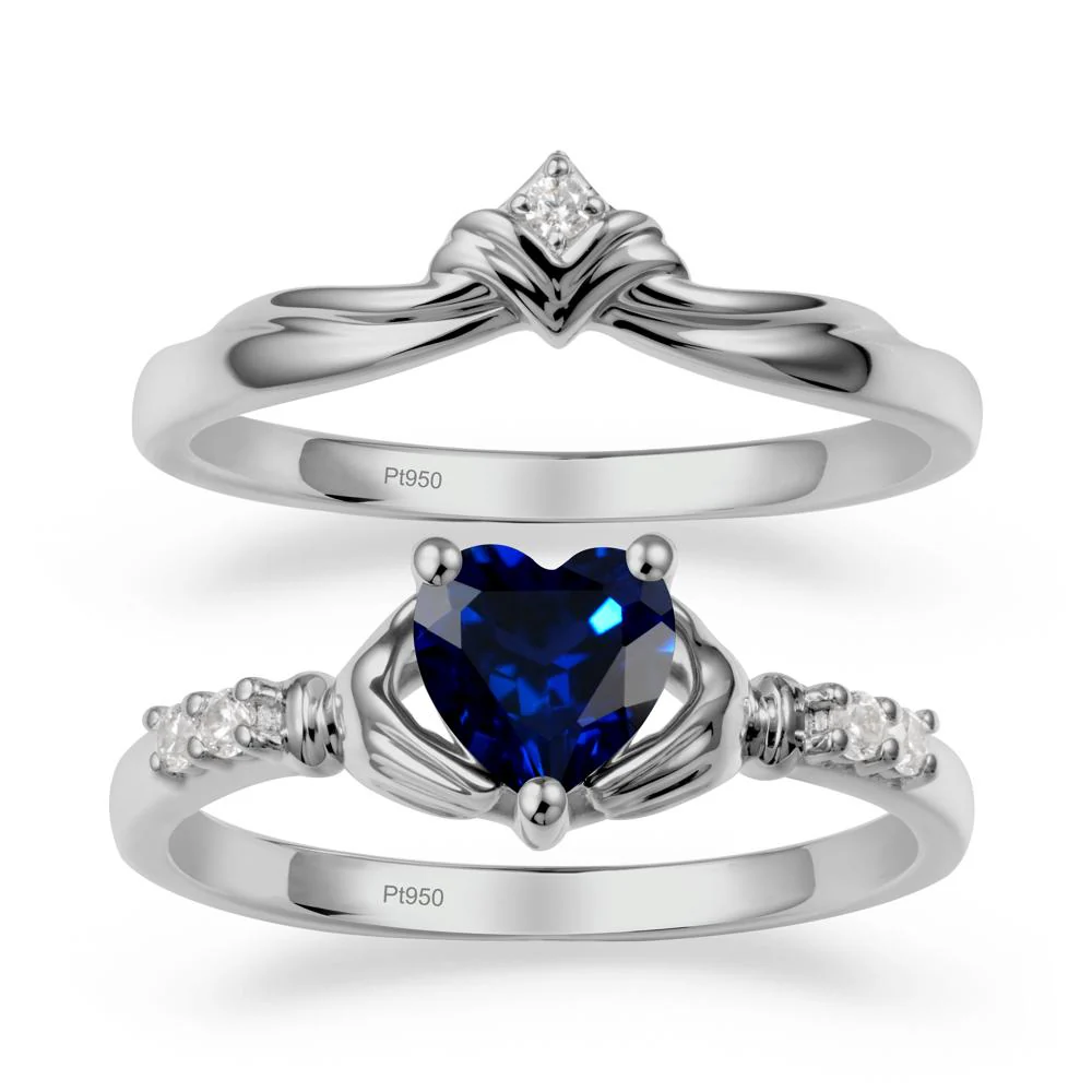 Sapphire Claddagh Engagement Ring Sets - Image 9