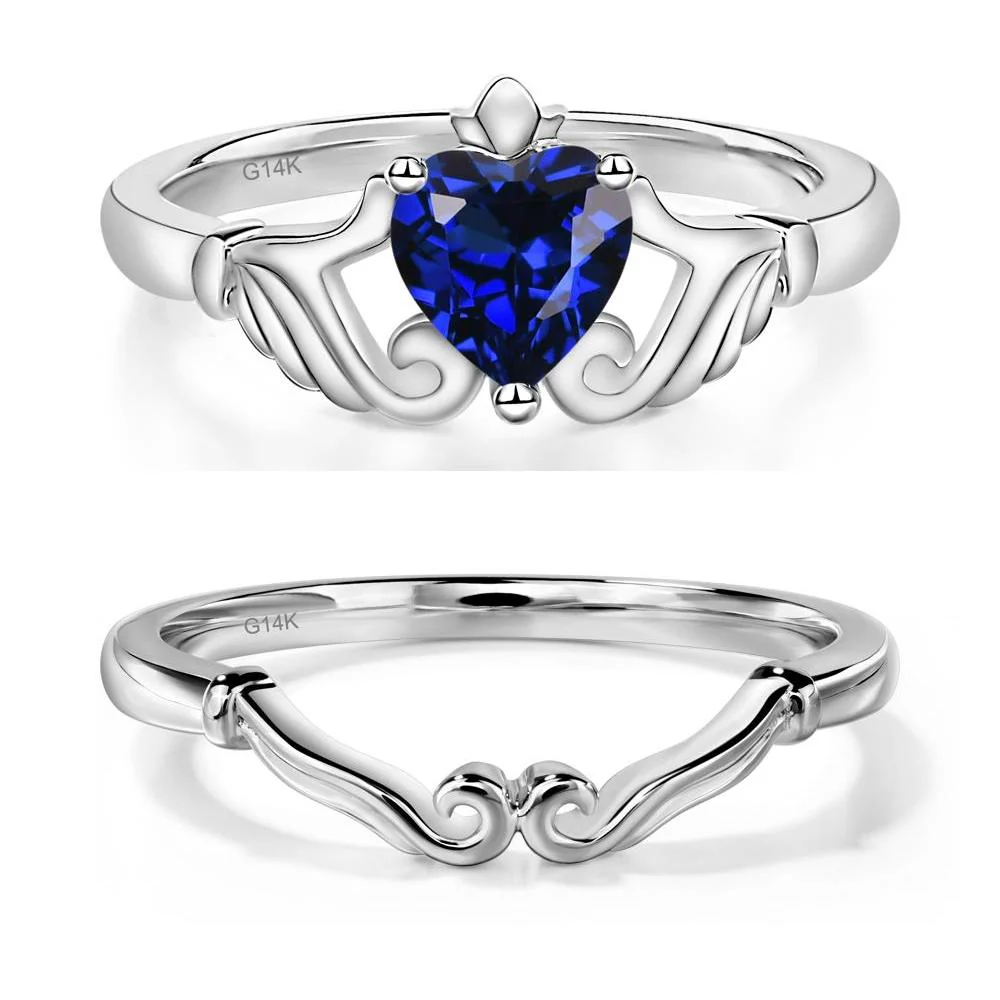 Sapphire Claddagh Engagement Ring - Image 13