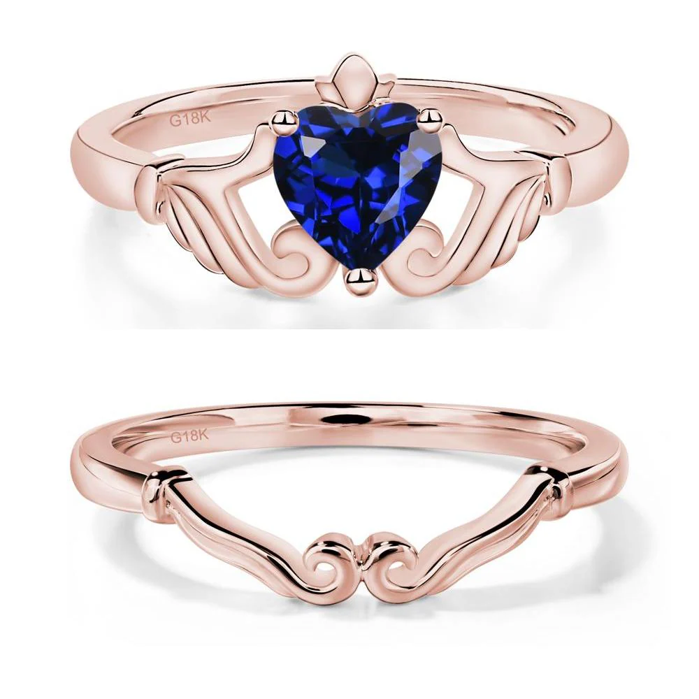 Sapphire Claddagh Engagement Ring - Image 17