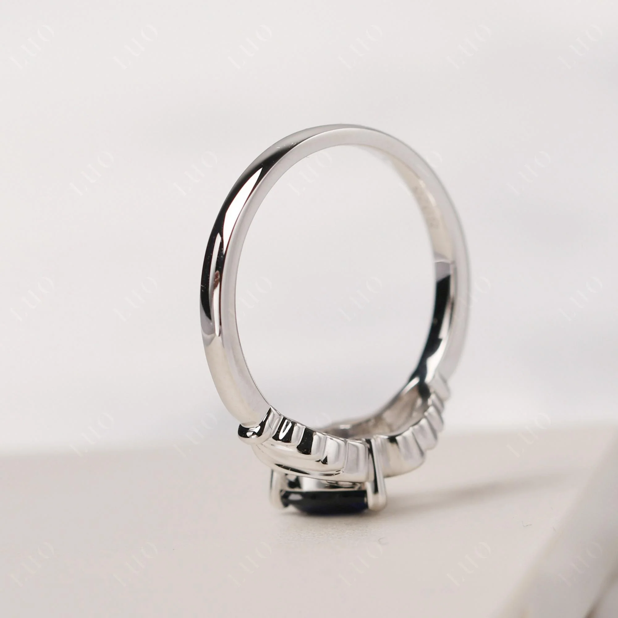 Sapphire Claddagh Engagement Ring - Image 32