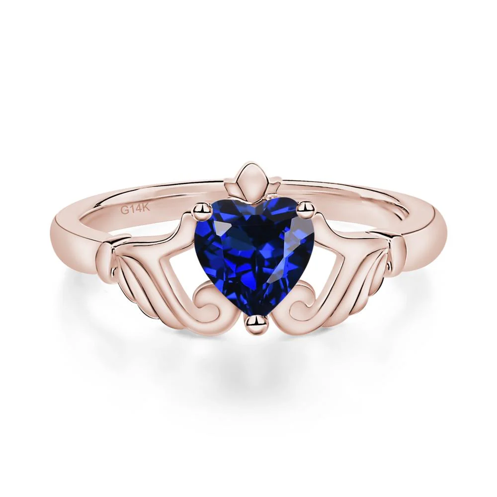 Sapphire Claddagh Engagement Ring - Image 5