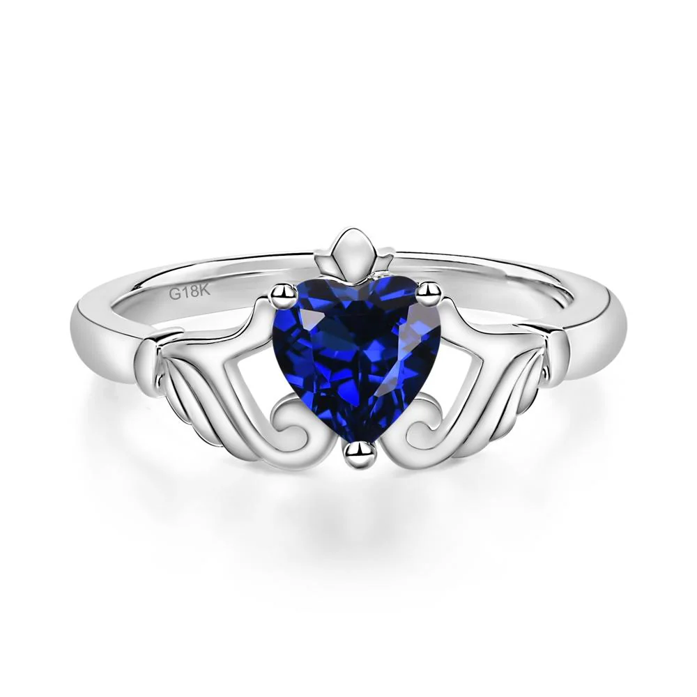 Sapphire Claddagh Engagement Ring - Image 6