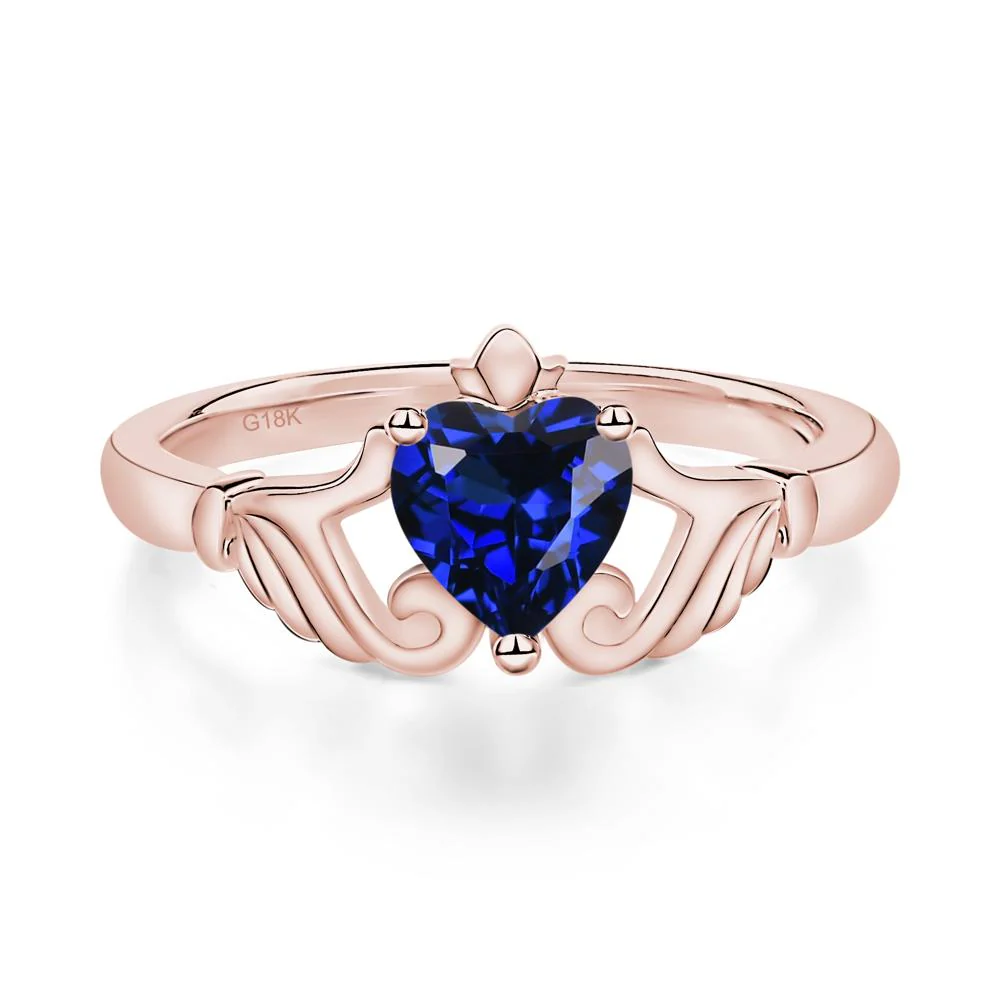Sapphire Claddagh Engagement Ring - Image 8