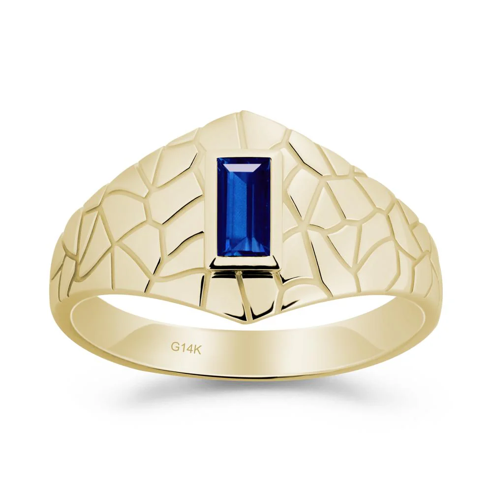 Sapphire Cracked Texture Ring