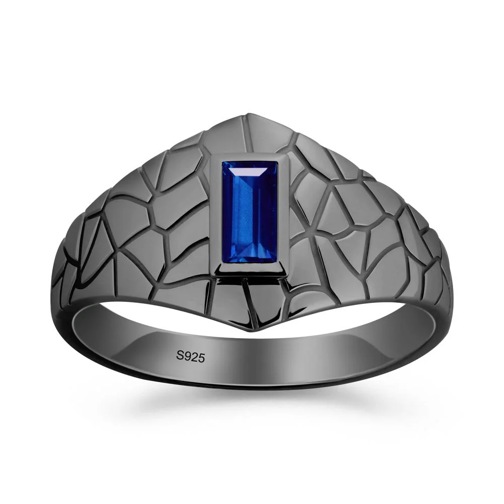 Sapphire Cracked Texture Ring - Image 5