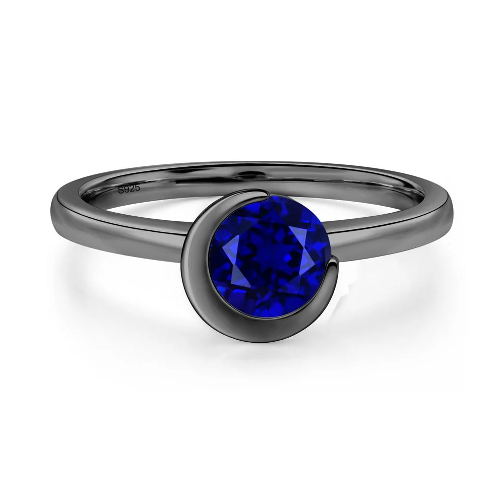 Sapphire Crescent Moon Ring - Image 4