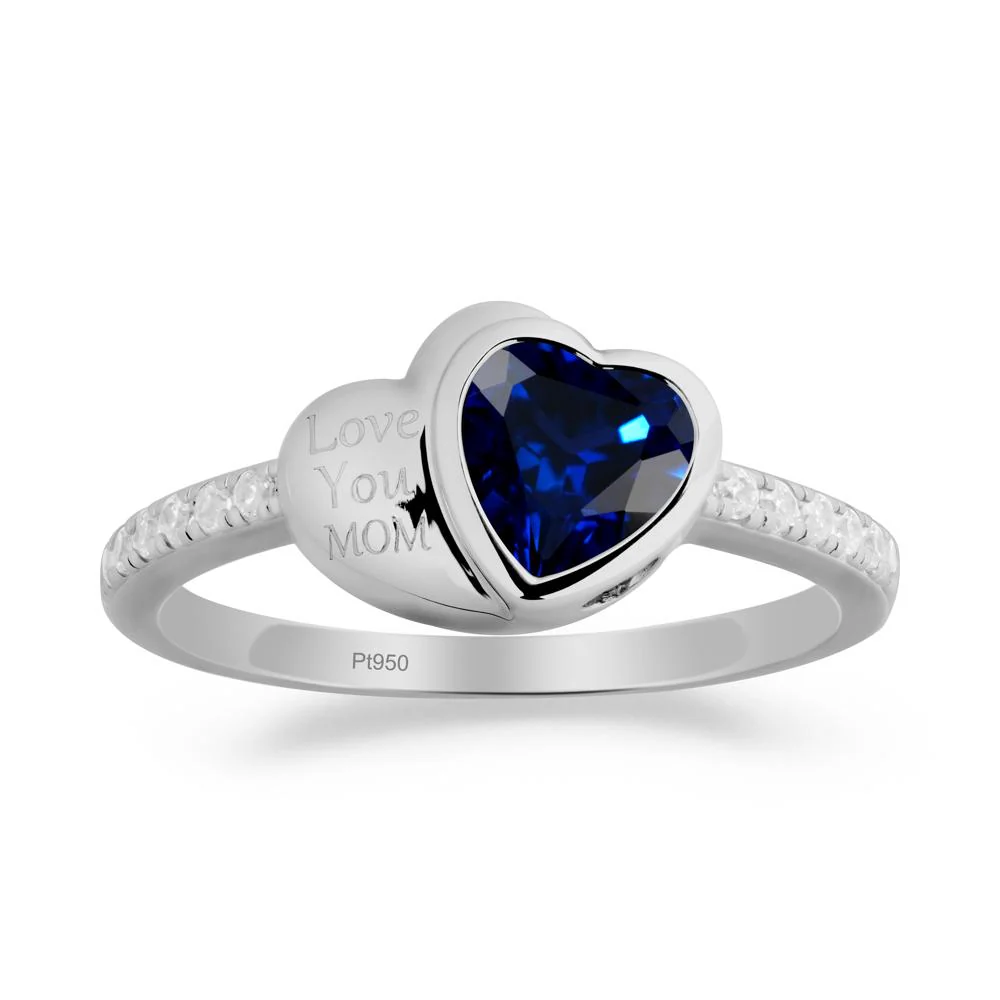 Sapphire Double Heart Ring - Image 5