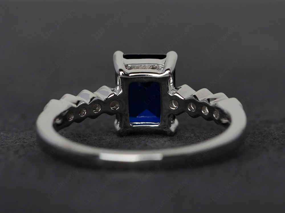 Sapphire Engagement Honeycomb Ring - Image 2
