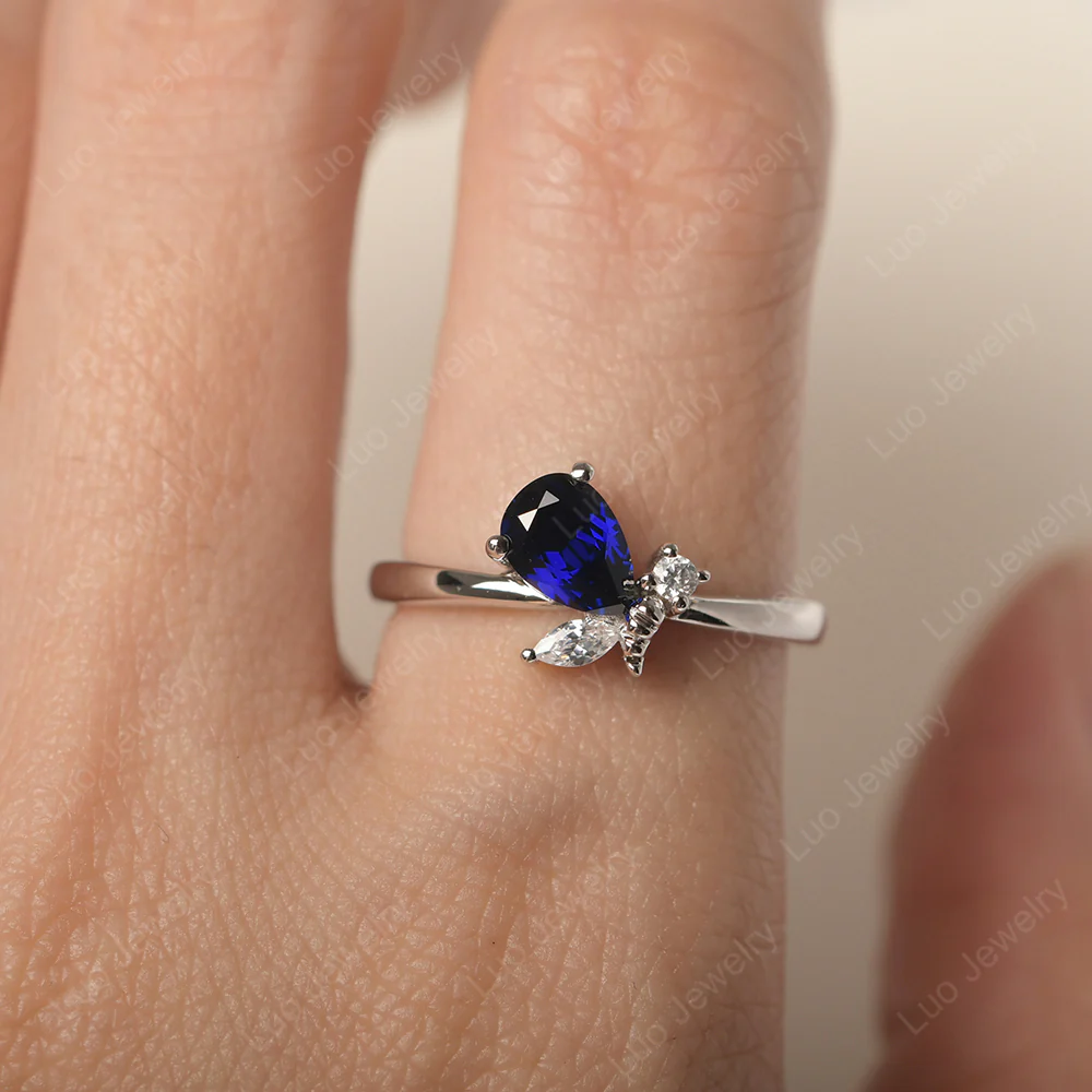 Sapphire Bee Engagement Ring - Image 5