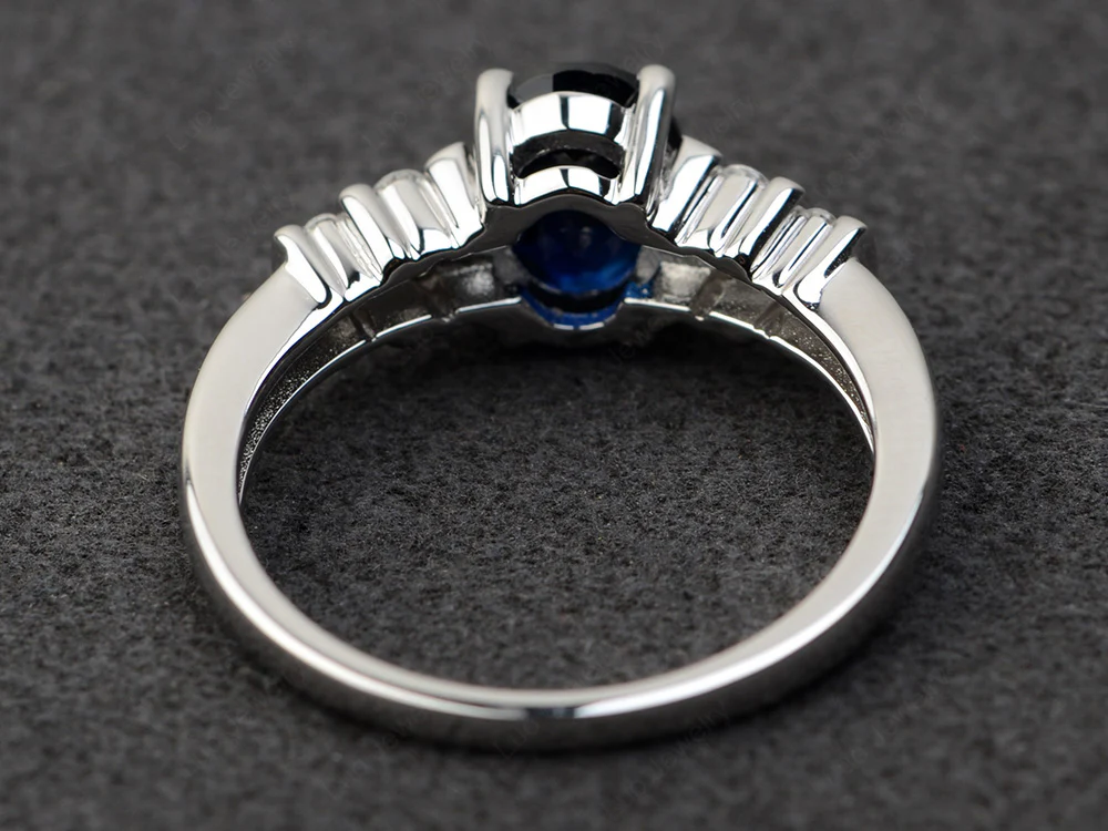 Oval Cut Simple Sapphire Promise Ring - Image 3
