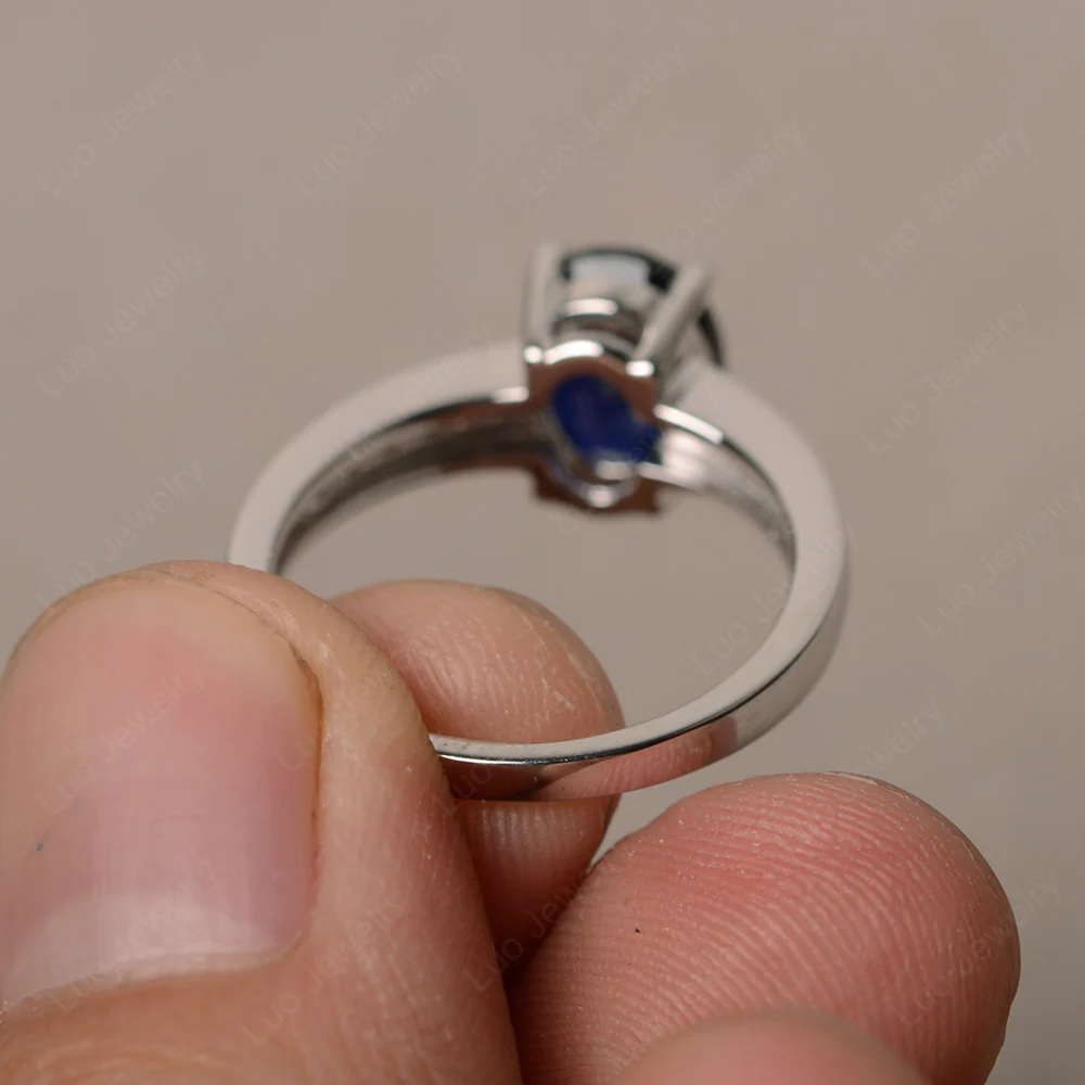 Classic Oval Sapphire Engagement Ring - Image 3